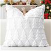 Artscope 1 Pezzi Natalizio Federe in Lana Corta Velluto Copricuscini Morbido Decorativo Fodere per Cuscino Lusso Stile per Divano Camera da Letto Natale Albero Bianco 50x50 cm