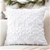 Artscope 1 Pezzi Natalizio Federe in Lana Corta Velluto Copricuscini Morbido Decorativo Fodere per Cuscino Lusso Stile per Divano Camera da Letto Fiocchi di Neve e Cervo Bianco 50x50 cm