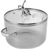 Zerodeko Pentola in Vetro a Tema Coniglio da 1500ml con Coperchio Trasparente, Facile da Osservare e Multifunzione per Cucina Quotidiana
