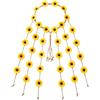 QUUPY Fascia per capelli con girasole, stile hippie, corona floreale, bohémien, girasoli, perline, regolabile, accessorio per capelli, accessorio per capelli per donne, feste di nozze e festival