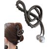 Generisch Fermagli per capelli a forma di note musicali, clip a artiglio con note musicali, mollette per capelli in metallo antiscivolo, per donne e ragazze