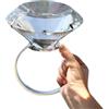 CTTPEG Anello Gigante con Diamante Simulato, 8cm Grande Anello di Fidanzamento in Vetro Cristallo, Decorazione Romantica per Proposta di Matrimonio Oggetto di Scena per Foto Ornamento per Festa per