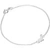 jewellerybox Bracciale a maglia forzatina con charm dinosauro in argento Sterling