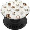 Cozy Countryside Farm Life Design Studio Stivali da cowboy Cappello Ferro di Cavallo Corda Western Fattoria Acquerello PopSockets PopGrip Adesivo