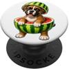 Boxer Watermelon Summer Cartoon Simpatico boxer con disegno di anguria in stile cartone animato PopSockets PopGrip Adesivo