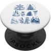 Winter Forest Snowflake Cabin Snowman Ch Winter Forest Snowflake Wintergirly Christmastree Slitta Win PopSockets PopGrip Adesivo