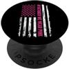 In October We Wear Pink Breast Cancer Aw Bandiera americana con nastro rosa per la consapevolezza del cancro al seno, ottobre PopSockets PopGrip Adesivo