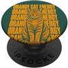 Paw Pact Prints Orange Cat Energy - Divertente tabby amante dei gatti PopSockets PopGrip Adesivo