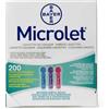 ASCENSIA DIABETES CARE ITALY Bayer Microlet Lancette Pungidito Colorate 200 Pezzi