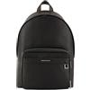 Armani Exchange Zaino da uomo New York, sostenibile, piastra con logo, doppia cerniera, nero, taglia unica