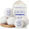 ZPQAODI Set di 6 Palline per Asciugatrice, Palline Asciugatrice Antipiega con Sacchetto, Gomitolo Cattura Peli, Palline per Asciugatrice in Lana per un Bucato Morbido e Tempi di Asciugatura Ridotti