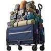 Relaxdays carrello pieghevole 150 kg, manico telescopico, portellone, telo impermeabile, per spesa e campeggio blu