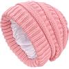 SGQTZDZQ Cappelli da donna foderati in raso, caldi e morbidi cappelli invernali, berretto classico alla moda in lana lavorato a maglia con teschio