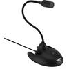 PUSOKEI Microfono Universale da Scrivania 360 Microfono Flessibile a Collo D'oca per Karaoke Microfono per Computer con Registrazione Audio da 3,5 Mm per Riunioni D'ufficio, Chat Vocale Online(Nero)