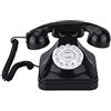Tosuny Vintage - Telefono Fisso con Cavo, Classico, con Funzione Flash, Ripetizione Scelta e riserva (Nero)