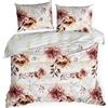 Eurofirany Biancheria da letto in microfibra 220x200 Lea 11 fiori foglie bianco verde erica D91