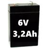 GlobalME BATTERIA RICARICABILE AL PIOMBO 6V 3,2 Ah