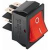 GlobalME Interruttore bipolare da incasso 35,5X25,5 foro incasso 30X18,8 Terminali faston 6,3 rosso