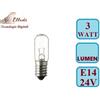 GlobalME Lampada tubolare attacco E14 3W 24V per segnalazione e comando