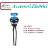 GlobalME Pulsante momentaneo On Off Mini incasso rotondo diametro 12 mm Impermeabile IP65 3A 230 Vac con filo pre-saldato BLU