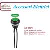 GlobalME Pulsante momentaneo On Off Mini incasso rotondo diametro 12 mm Impermeabile IP65 3A 230 Vac con filo pre-saldato VERDE