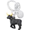 Metalmorphose O meta[l]morphose Pantaloni in metallo - Portachiavi Charm segno zodiacale Toro, costellazione del Toro, regalo per uomini, donne e bambini, Nero, taglia unica