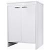 NEGRARI, Mobile Base da lavanderia in Resina PVC, Resistente all'umidità, Ripiano d'appoggio interno, Adatto per interni ed esterni, L60 x P50 x H85 cm, Bianco