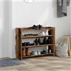 Generic Scarpiera in legno invecchiato, 80 x 25 x 62 cm | Stabile e durevole, salvaspazio, pratica superficie superiore, facile da pulire