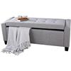 BAKAJI Cassapanca Pouf Contenitore Poggiapiedi per Camera da Letto Panca Sgabello con Struttura in Legno Rivestimento in Tessuto Seduta Apribile Imbottita Dimensioni: 110 x 40 x 40 cm (Grigio chiaro)