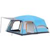 Baoblaze Tenda da Campeggio Impermeabile con Due Struttura in Acciaio Rinforzato Tessuto Oxford 210D Bistrato con Rivestimento Argento Colonna d'Acqua 3000mm, Array, Blu, Medio 5-8 Persone