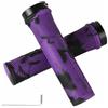 Ronyme Manopole Manubrio Bici con Bloccaggio Laterale Impugnature Manubrio Lega di Alluminio con Superficie a Rilievo per Stabilità Adatte a Pendolarismo Uso, Viola-Nero, Un Paio