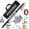 Baoblaze Combo da Pesca Kit Canna Mulinello Esche Fibra di Carbonio Telescopica con Recupero Rapporto 5.2 1 E Custodia Trasporto Adatto per Fiume Lago Vacanze, 240CM