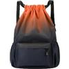 CAQYPVH Zaino con Coulisse Impermeabile Sacca con Coulisse Ampia Capienza Zaino a Sacca per Basket, Palestra, Array, Arancione E Nero Sfumato
