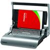Fellowes Rilegatrice Spirale a Dorsi Plastici Quasar+, Rilegatrice a Pettine Manuale, 21 fori, Rilegatura fino a 500 Fogli, Perforazione 25 Fogli, con Misuratore dei Dorsi e Guida Margine