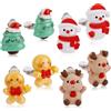 Mikovivi 4 Paia Orecchini a Clip Natalizi, Albero Natale Pupazzo di Neve Omino Pan di Zenzero Alce Orecchini Natalizi Gioielli Non Forati per Donna