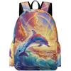 TPISLI Zainetto Dolphin Ragazzo 11 Anni Zaino per Computer Marine Life Ragazza Classe 8 Cartella Scolastica Media Backpack, Gite Tempo Libero Uso Quotidiano