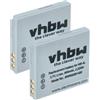 vhbw 2x batteria compatibile con Canon Digital Ixus 110 is, 115 HS, 117 HS, 100 IS, 120 IS, 230HS, 130, 220HS fotocamera (600mAh, 3,6V, Li-Ion)