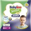 Babylino Sensitive Cotton Soft Pannolini Mutandina Taglia 8, Pants XXL