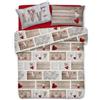 PELLECCHIA 1969 | Parure Copripiumino Matrimoniale 100% Cotone, Completo di Sacco 250x200cm e 2 Federe 52x82cm, Made in Italy Fantasia (Shabby Love Rosso, Matrimoniale)