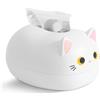 Cyrank Scatola Per Fazzoletti Per Gatti dei Cartoni Animati, Scatola Per Fazzoletti Per Il Viso in Plastica Per Cartoni Animati, Bella Scatola Per Tovaglioli, Scatola Per Dispenser di Fazzoletti(bianco)