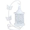Cyrank Lanterne decorative bianche per candele, lanterne a gabbia per uccelli appese Portacandele vintage Candeliere europeo per lumini per feste, matrimoni