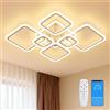 papasbox Plafoniera LED moderna da 120W e 100cm | Lampada da soffitto 3000-6500K dimmerabile con controllo remoto tramite app | con funzione memoria e luce notturna per soggiorno e camera da letto
