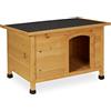 Relaxdays Cuccia per Cani, Casa in Legno, Tetto Asfaltato, Resistente alle Intemperie, HLP: 58x86x58 cm, Naturale Nero