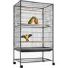 BAKAJI Voliera XL per Uccelli Pappagalli Canarini Parrocchetti 135 x 78 x 52 cm Gabbia Grande in Metallo Bird House Cassetto Estraibile per la Sabbia, Altezza 135 cm