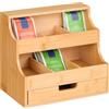 Relaxdays Organizer Porta Tè con 9 Scomparti per Bustine di Tisane, Cassetto, HLP 24 x 27 x 17 cm, in Bambù, Naturale