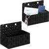 Relaxdays Cestino Portaoggetti da Appendere, 2 Organizer per Bagno, Corridoio, Camera da Letto, 20x25x16,5 cm, Nero