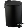 Relaxdays Pattumiera Bagno a Pedale, Cestino da 3 L con Secchio Interno Rimovibile, Coperchio Silenzioso, Metallo, Nero