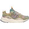 FLOWER MOUNTAIN YAMABUSHI WOMAN - Sneakers Donna in Suede e Tessuto Tecnico Verde-Beige-Tortora