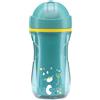Chicco Sport Cup Bicchiere Antigoccia In Silicone Per Bambini 14+ Mesi 266 Ml Tazza Biberon Termica Per Imparare A Bere Con Cannuccia Flessibile Resistente Ai Morsi Senza Bpa Azzurro