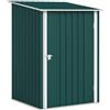 Outsunny Casetta da Giardino 0.92m² in Acciaio Zincato con Porta Battente, Capanno Porta Attrezzi con Tetto Spiovente, Porta Bloccabili, 100x103x160cm, Verde